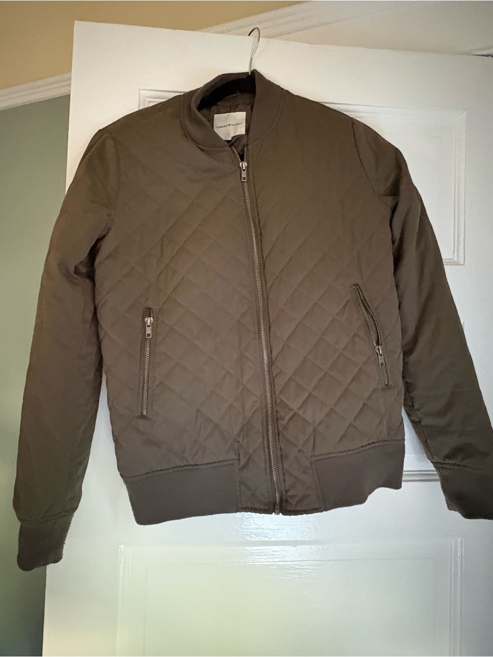 Thread & Supply Quilted Bomber Jacket - olive